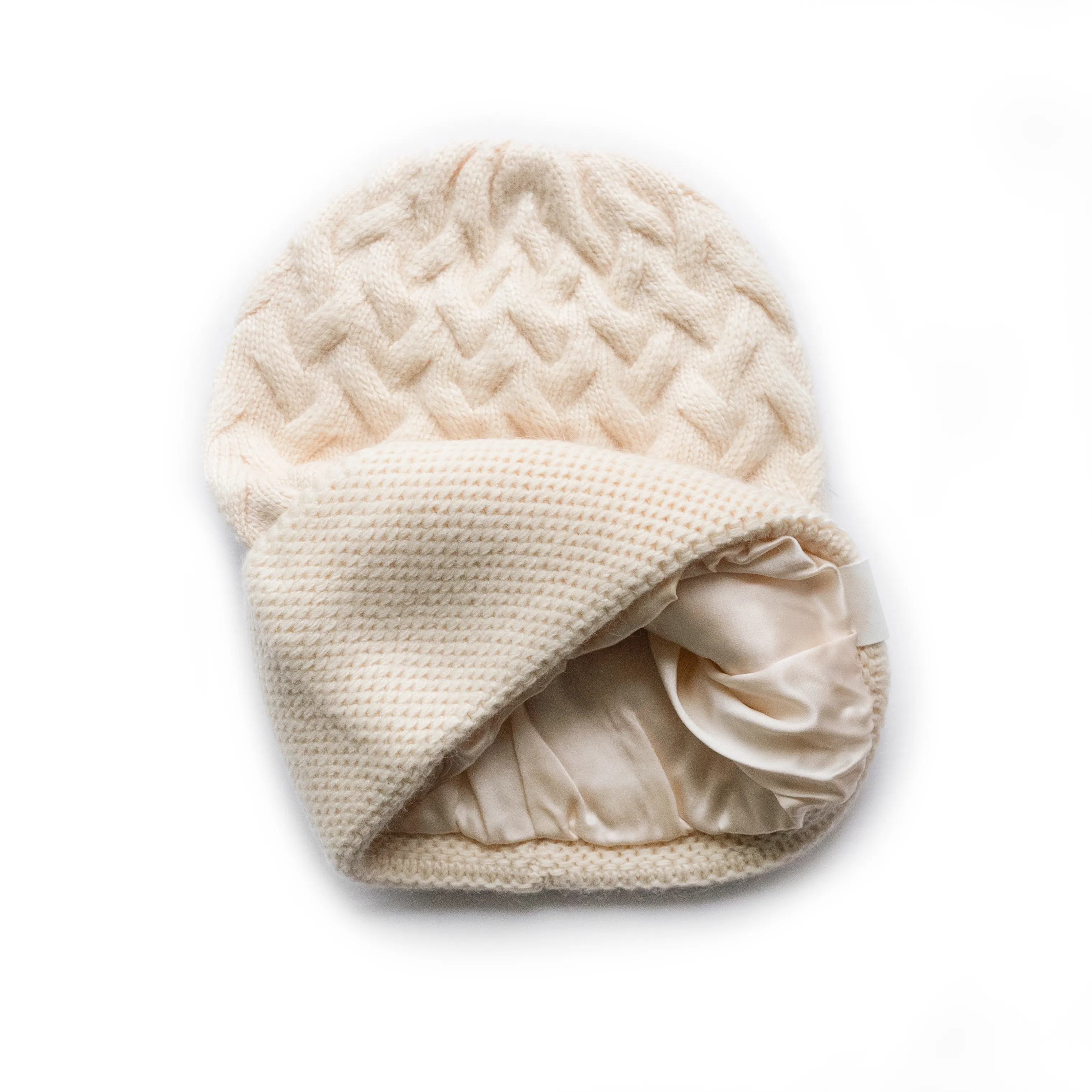 Cashmere Sublime Silk Lined Cuffed Unisex Hat