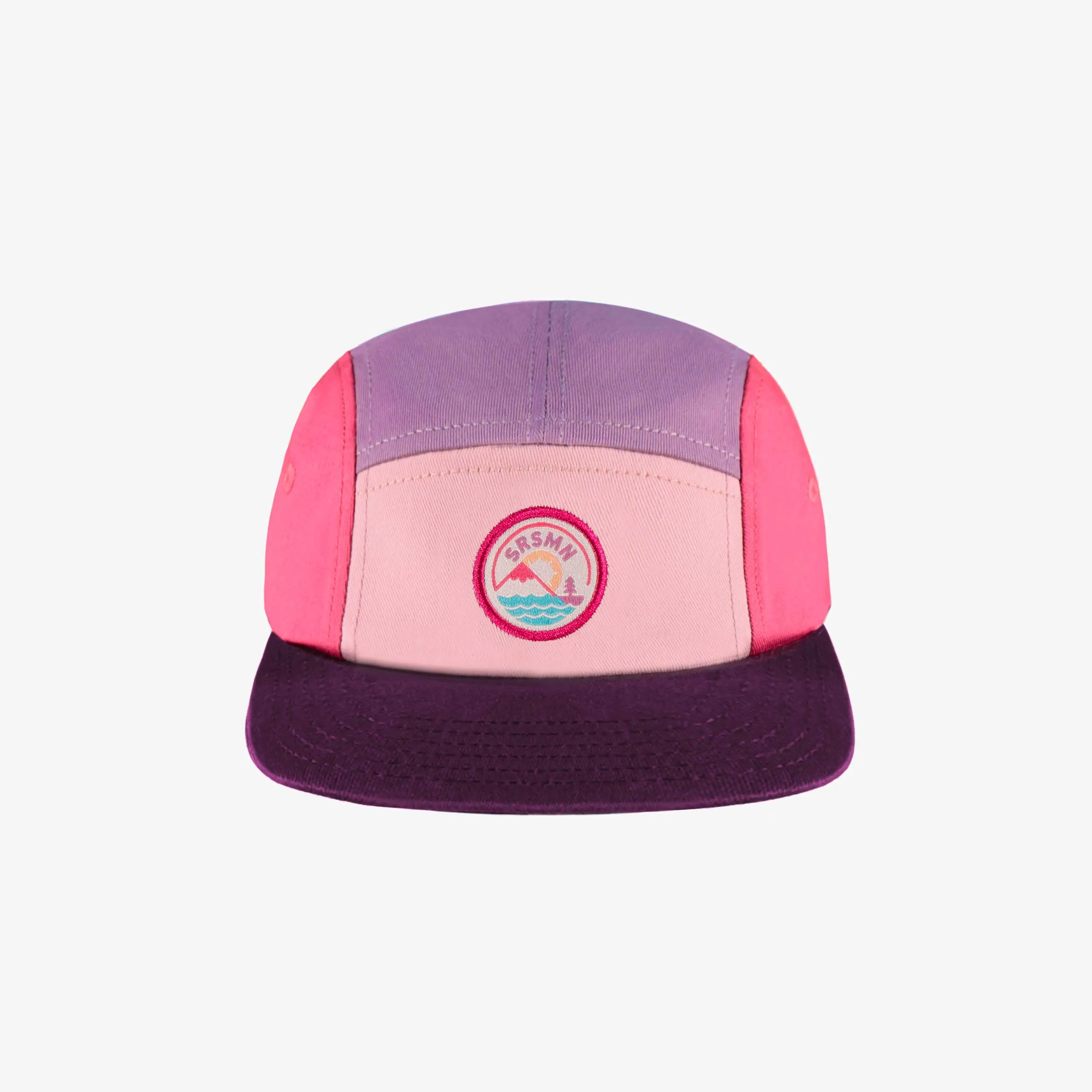 Casquette rose et mauve à visière plate, bébé || Pink and purple cap with flat visor, baby