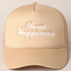 Choose Happiness Trucker Hat {Beige}