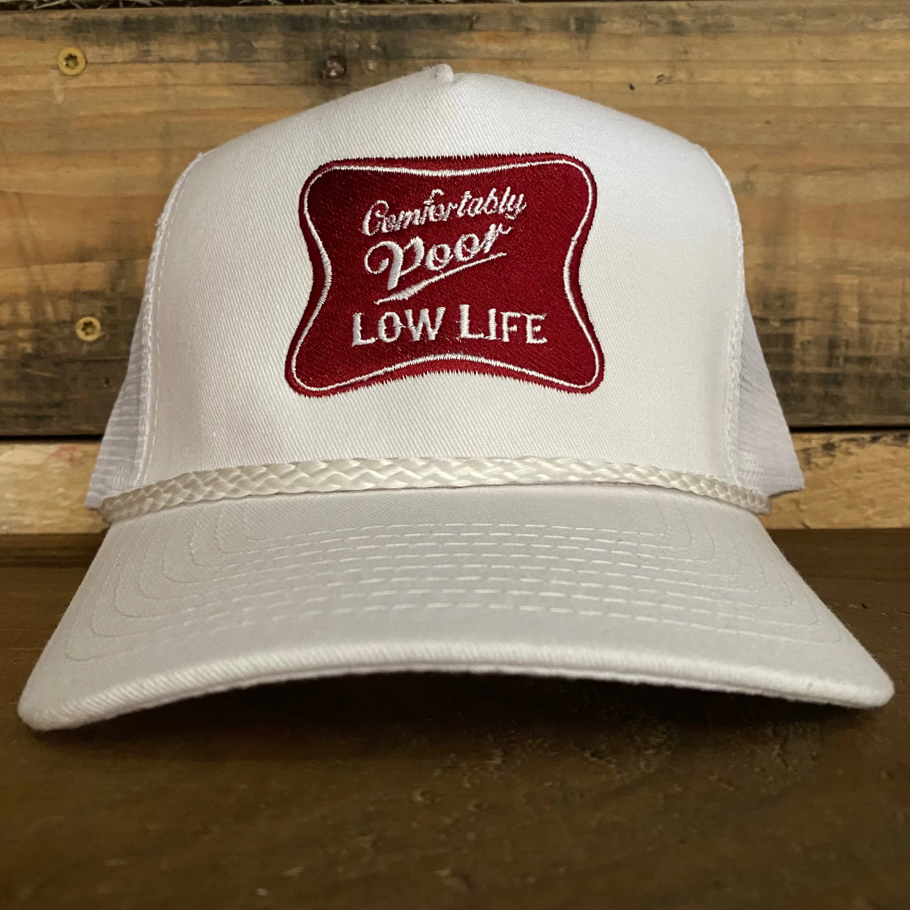 Comfortably Poor low life Vintage mesh rope Snapback hat cap custom embroidery