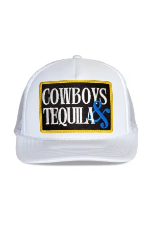 Cowboys & Tequila White Patch Tracker Hat