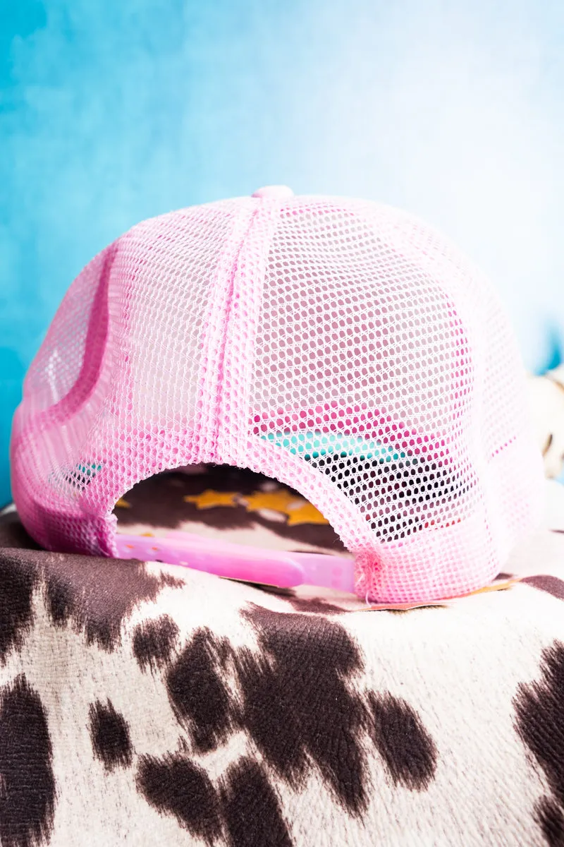 Cowgirl Club Pink and White Foam Front Trucker Hat