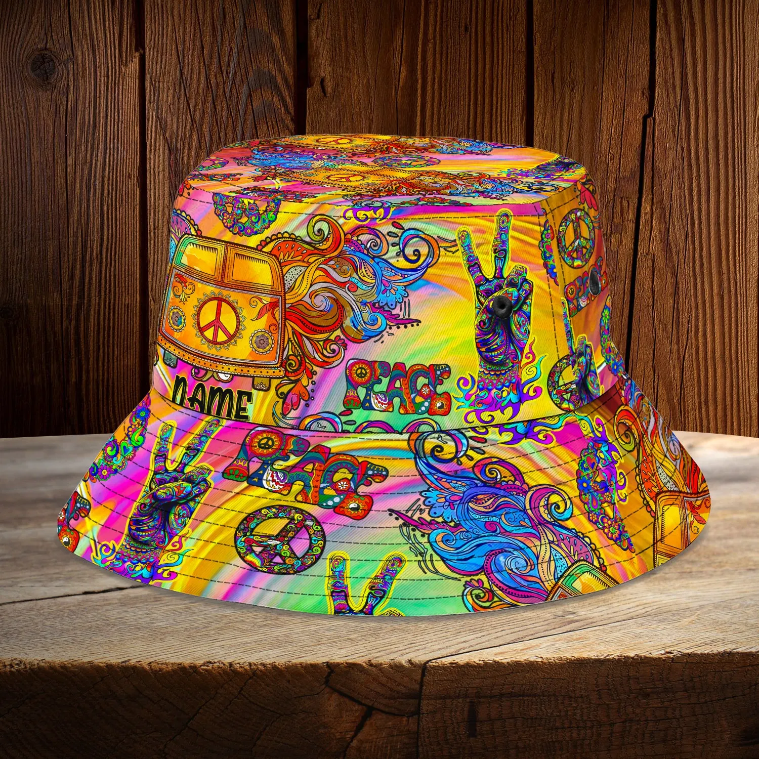 Custom Bucket Hat  - Hippie Car