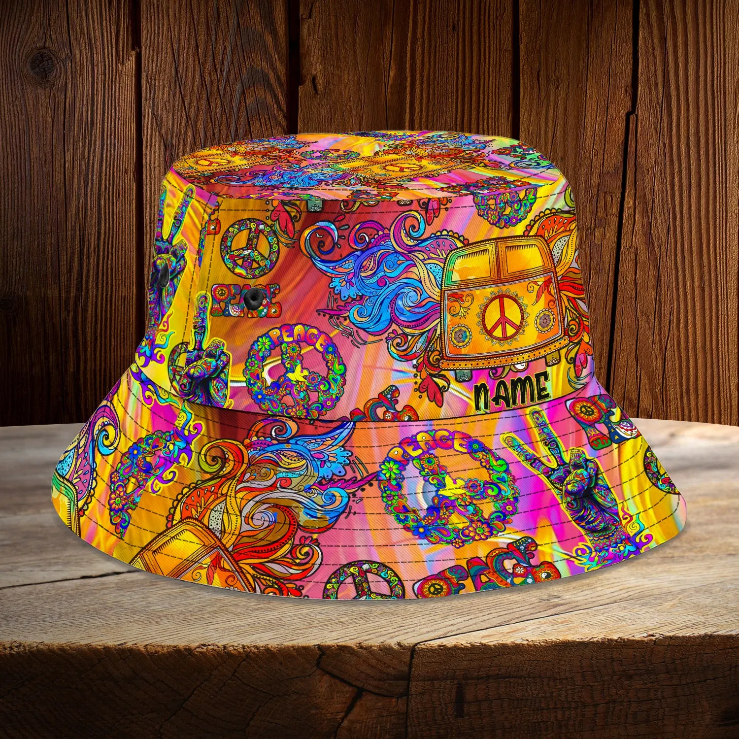 Custom Bucket Hat  - Hippie Car