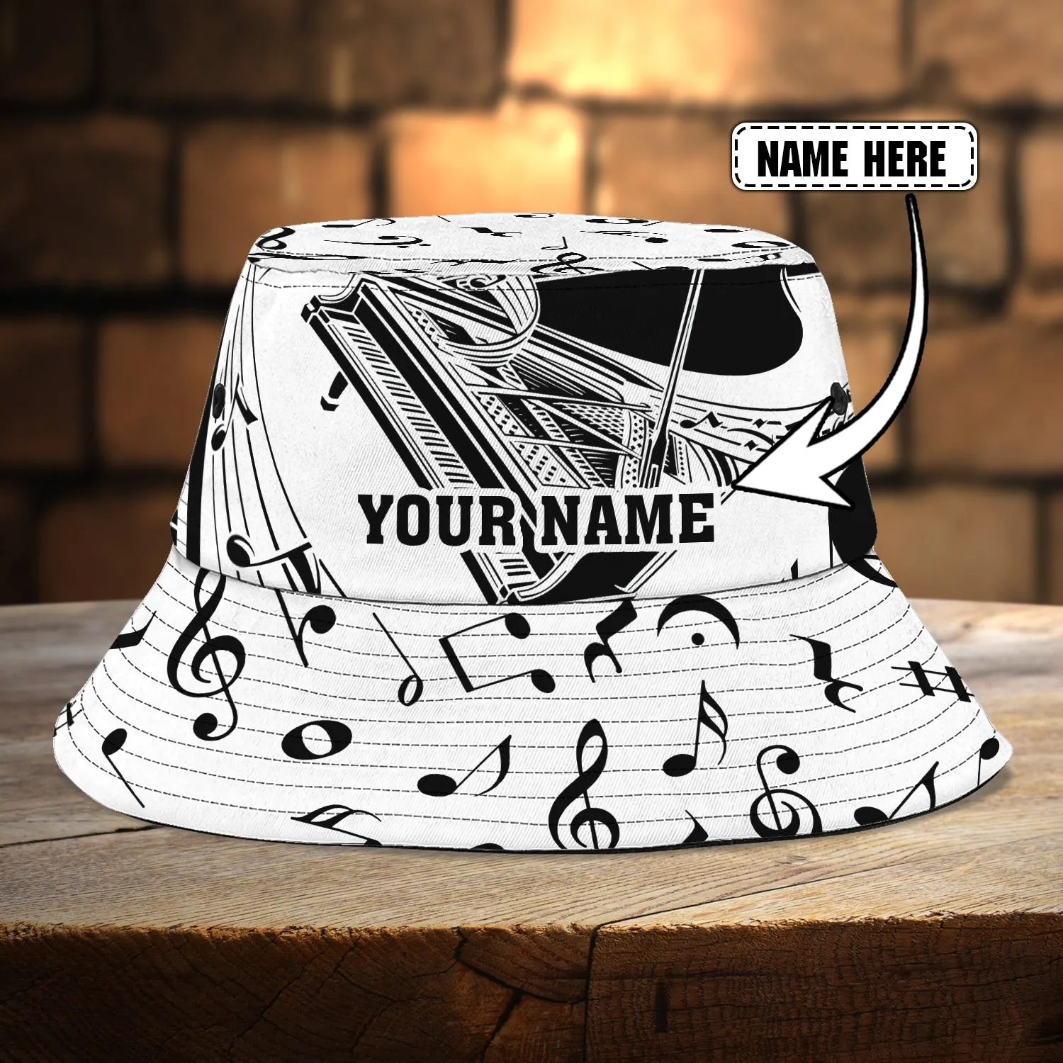 Custom Bucket Hat - Piano - 9