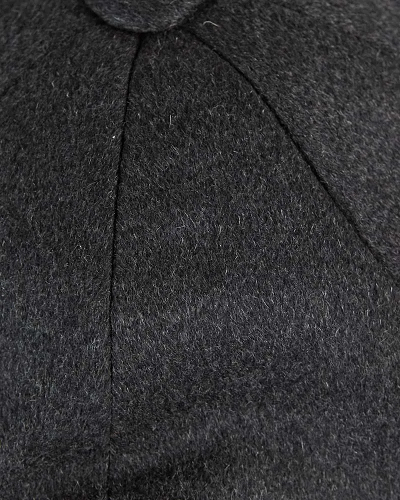 Dark Grey Cashmere Gatsby Cap
