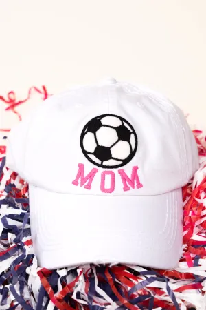 Distressed White 'Soccer Mom' Cap