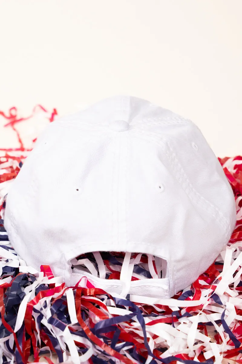 Distressed White 'Soccer Mom' Cap