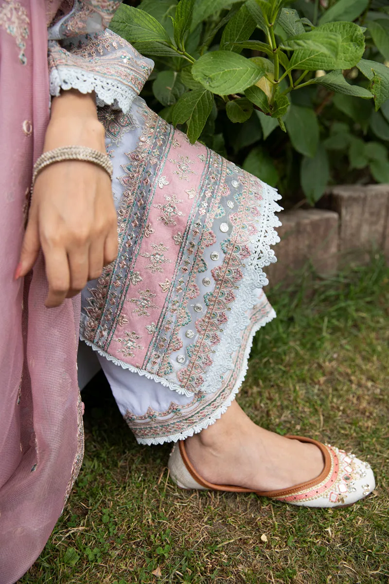 EB-01 NORA | Qalamkar Rahi Luxury Festive Collection 2022 | Unstitched Embroidered Lawn Suits