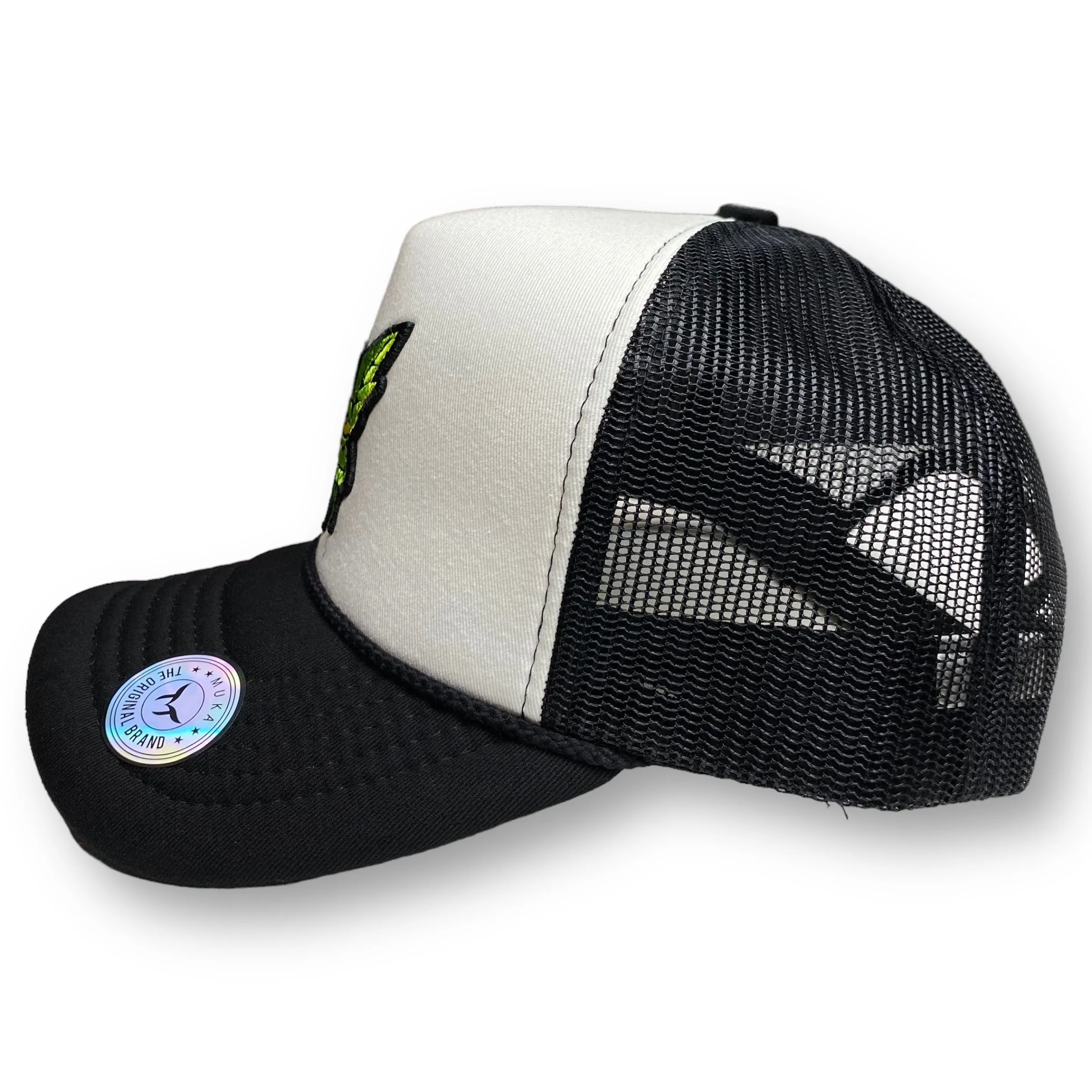 Embroidered Green Weed Leaf Trucker Hat For women or Men