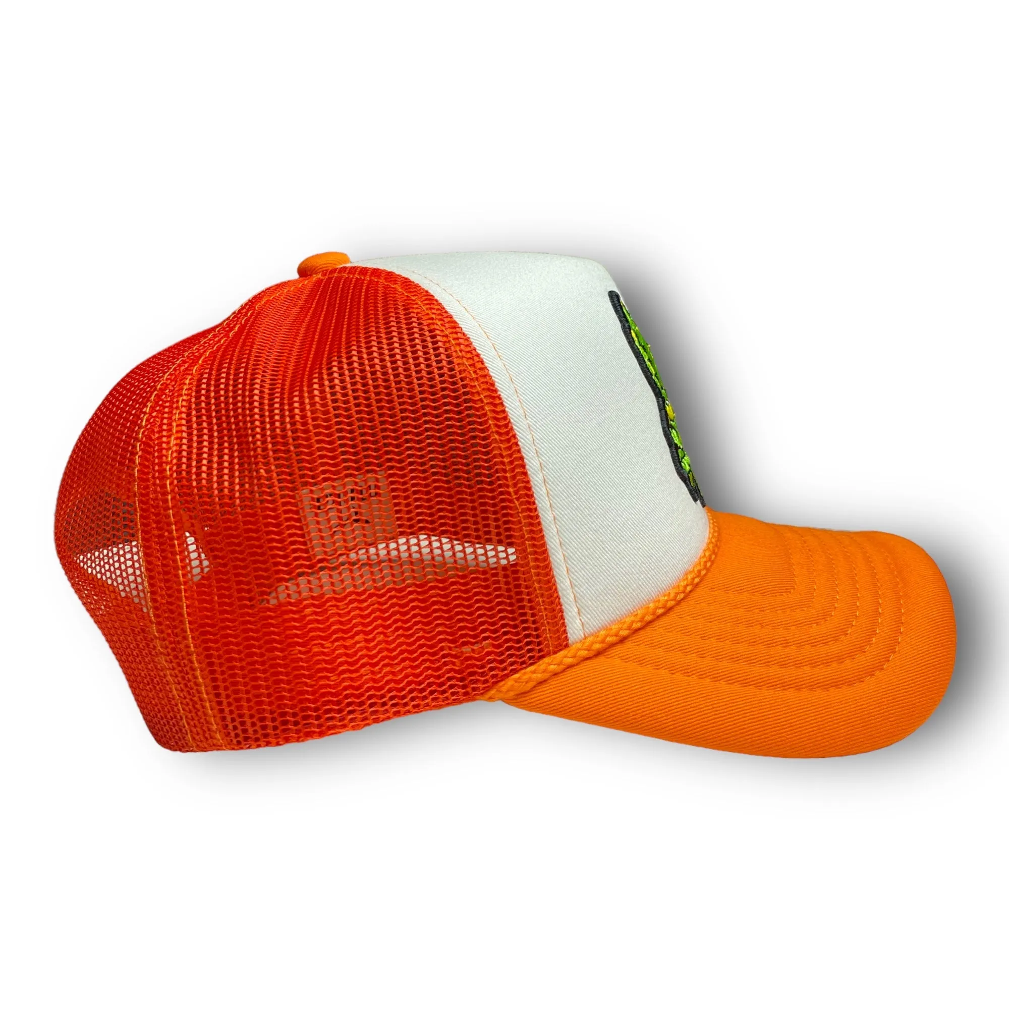 Embroidered Green Weed Leaf Trucker Hat For women or Men