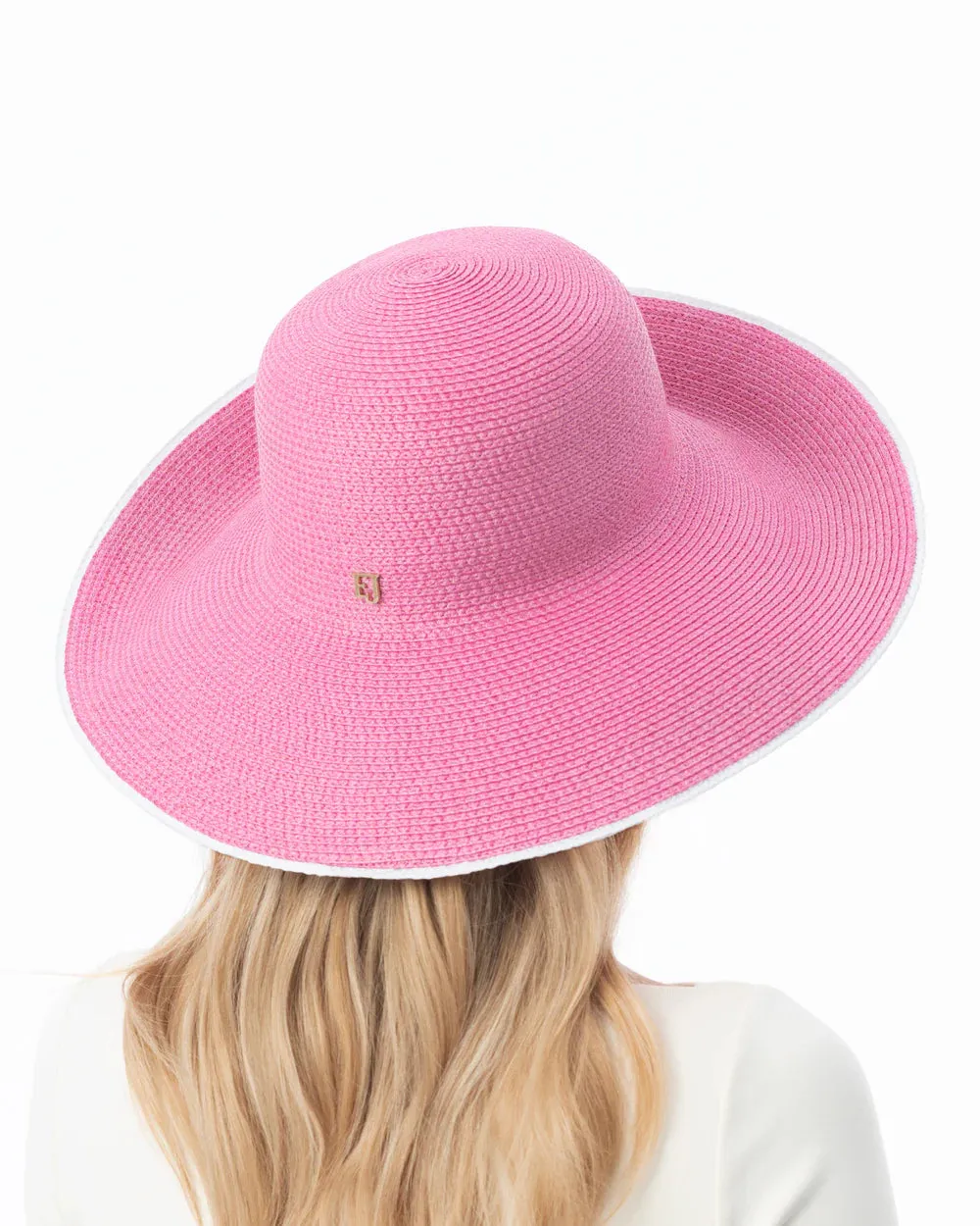Eric Javits Hampton Hat in Raspberry and White