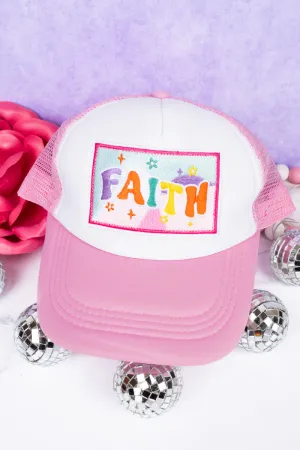Faith Multi-Color Pink and White Foam Front Trucker Hat