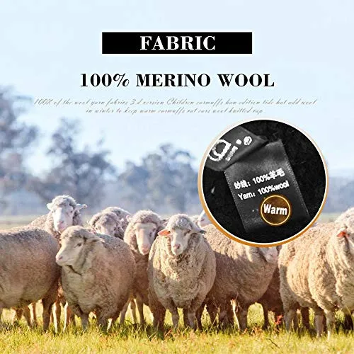Fancet Women's Merino Wool Visor Beanie Cap