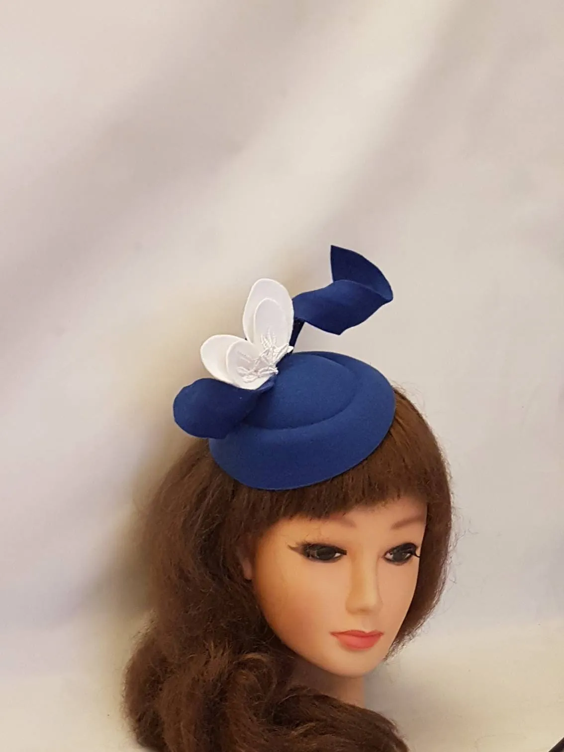 Fascinator Hat Royalblue fascinator #Royal blue hat  felt leaves Ascot hat fascinator Wedding Race,Cocktail hat Church hat  fascinator