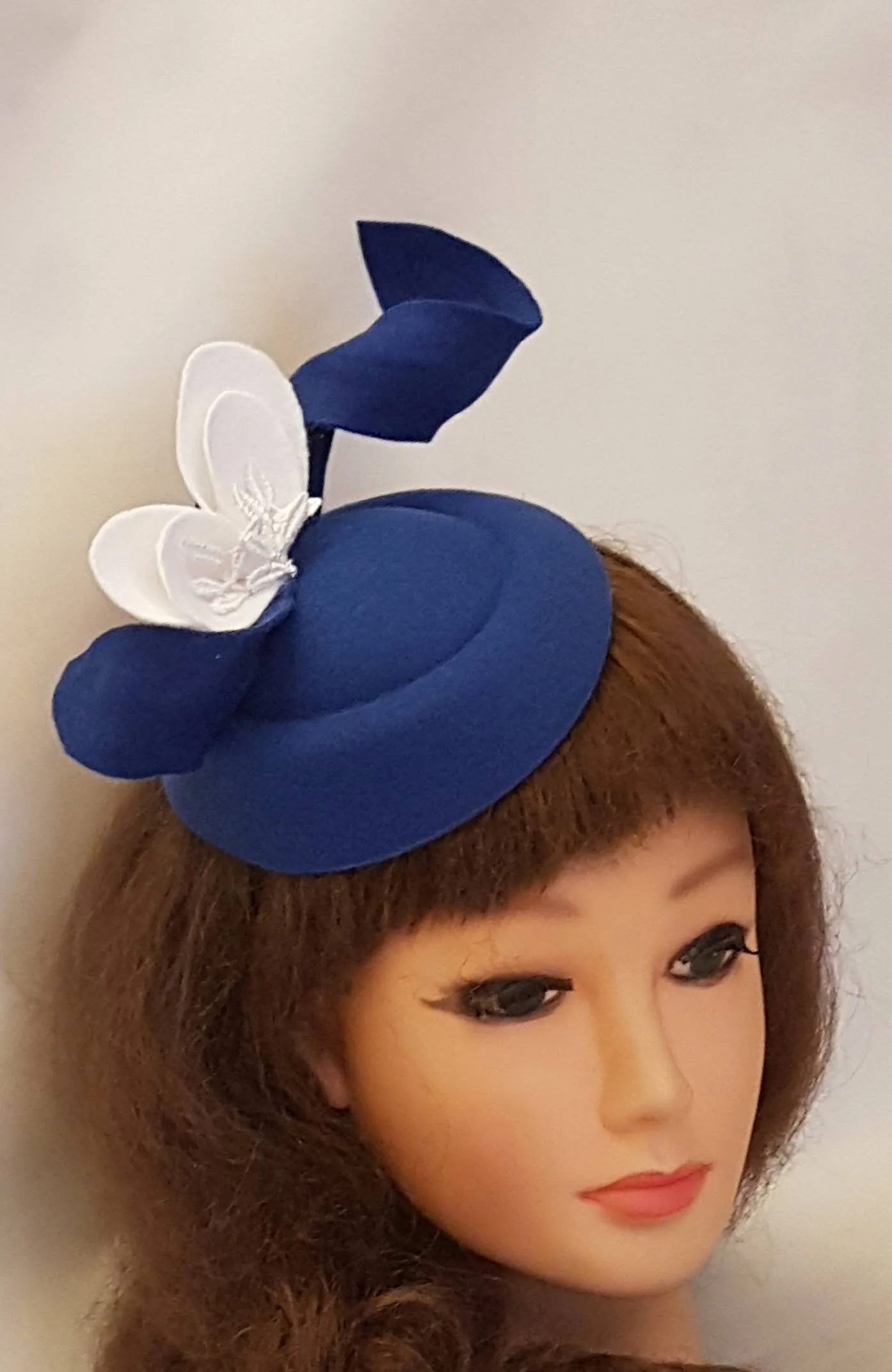 Fascinator Hat Royalblue fascinator #Royal blue hat  felt leaves Ascot hat fascinator Wedding Race,Cocktail hat Church hat  fascinator