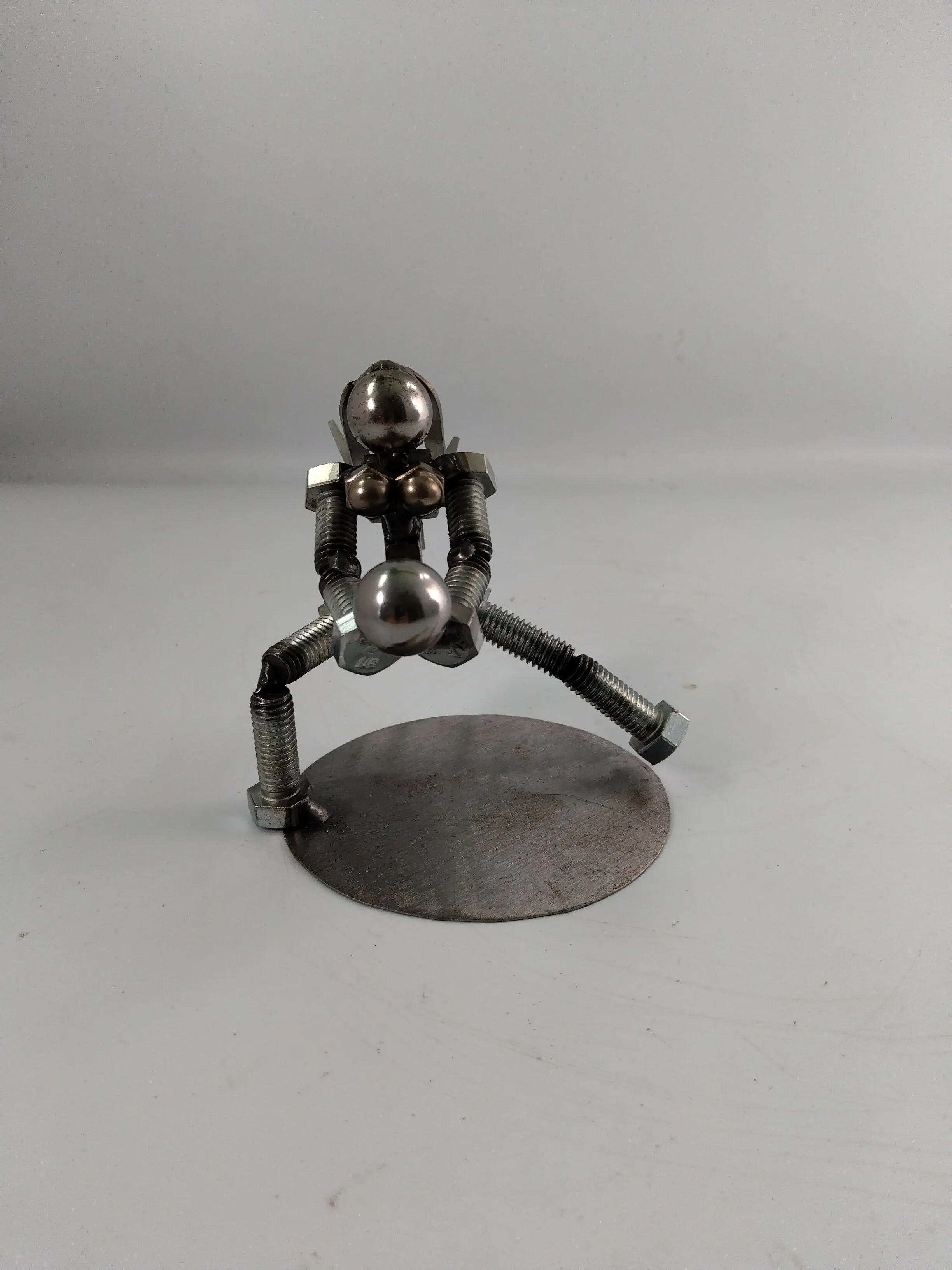 Female Volleyball Player, Metal Figurine, Upcycled Metal Art