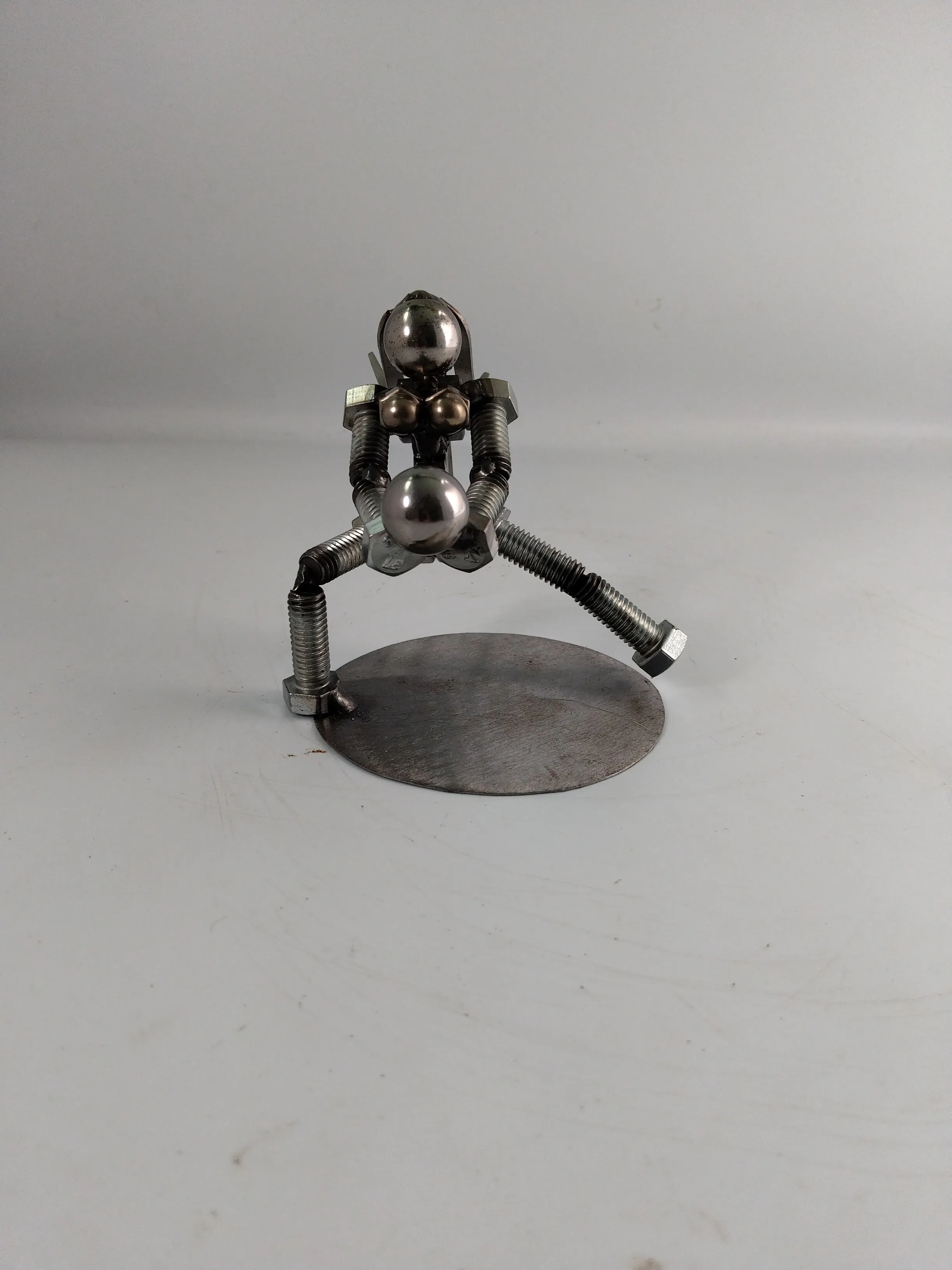 Female Volleyball Player, Metal Figurine, Upcycled Metal Art