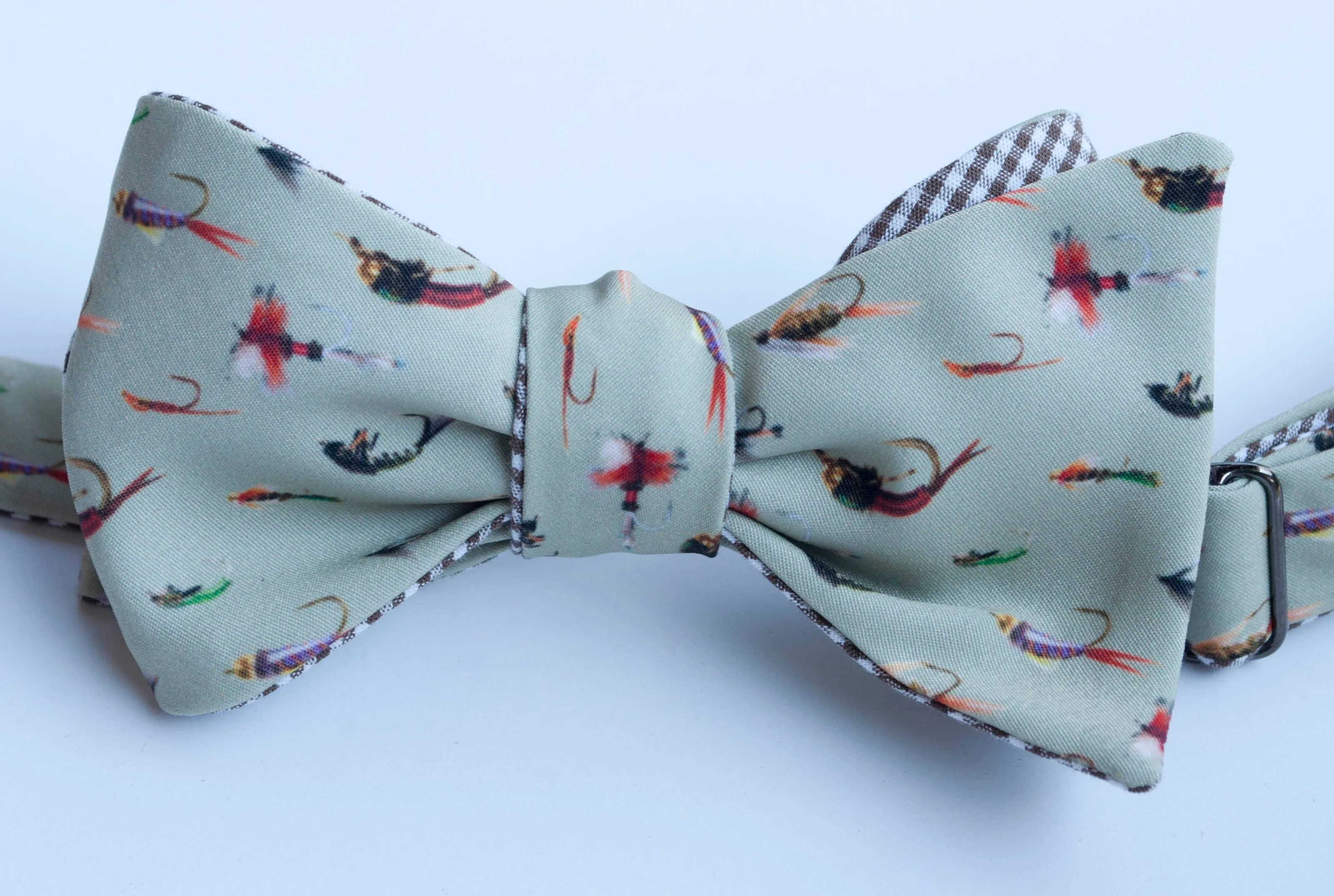 Fishing Flies Bow Tie - blue