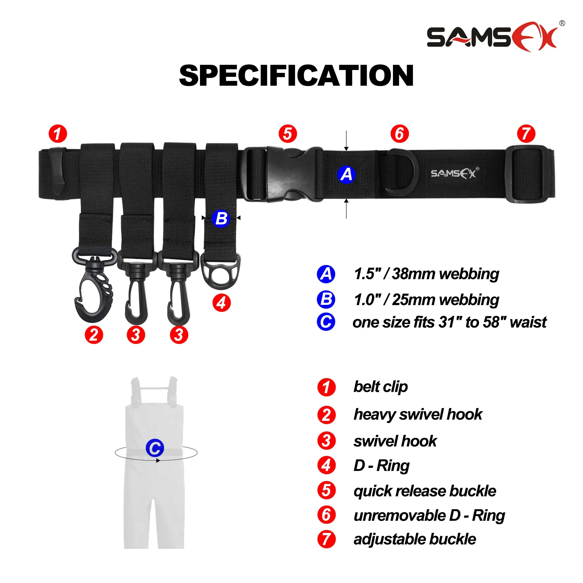 Fly Fishing Wader Belt Wading Belts for Kayak Accessories