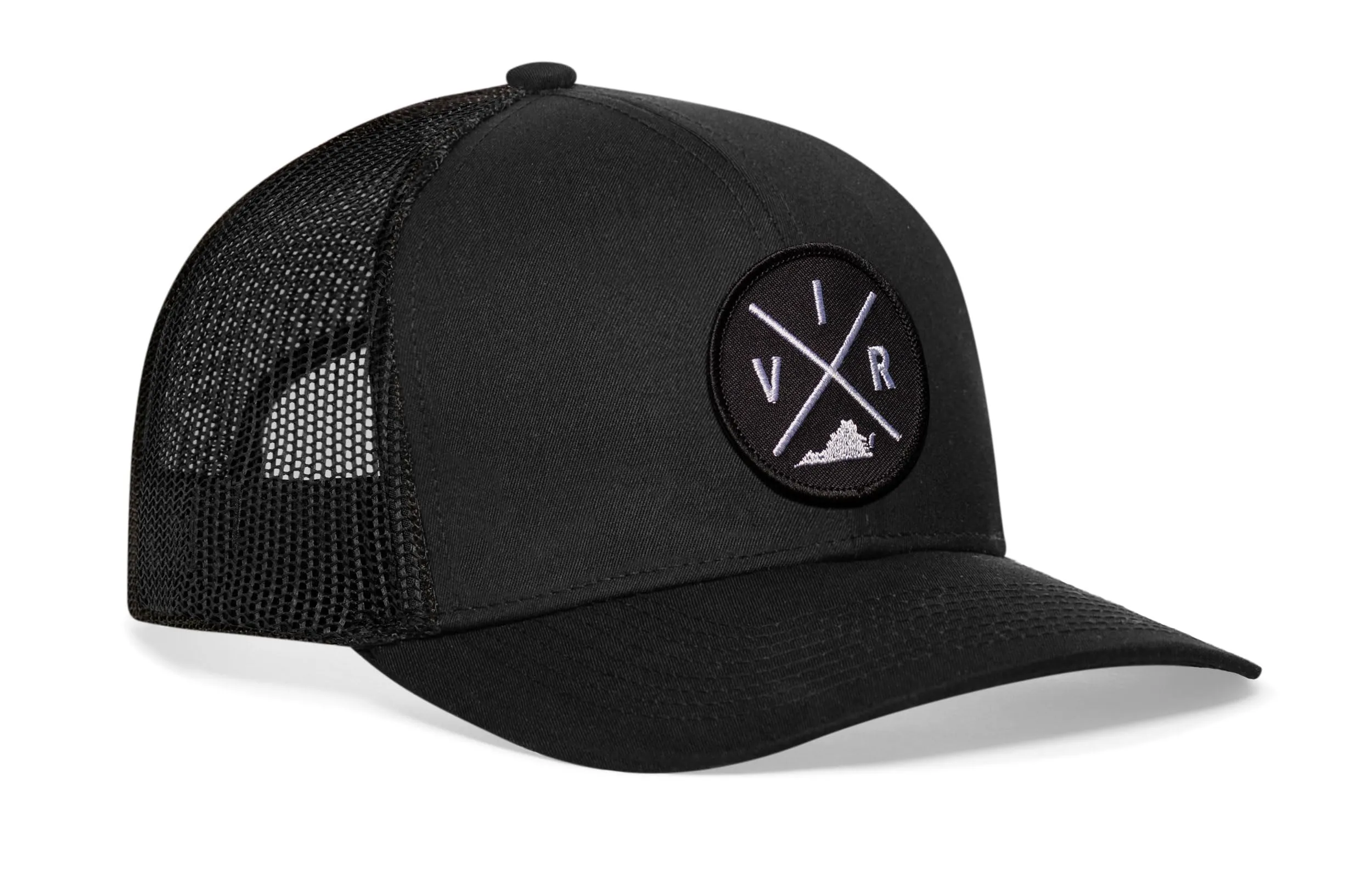 HAKA Virginia Hat – VIR Trucker Hat for Men & Women, Adjustable Baseball Cap, Mesh Snapback, Outdoor Golf Hat - Black