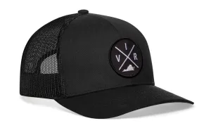 HAKA Virginia Hat – VIR Trucker Hat for Men & Women, Adjustable Baseball Cap, Mesh Snapback, Outdoor Golf Hat - Black