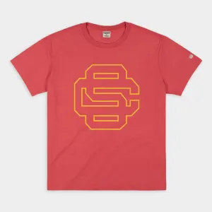 Interlocking SC Trojans Baseball Logo Vintage Heavyweight Tee