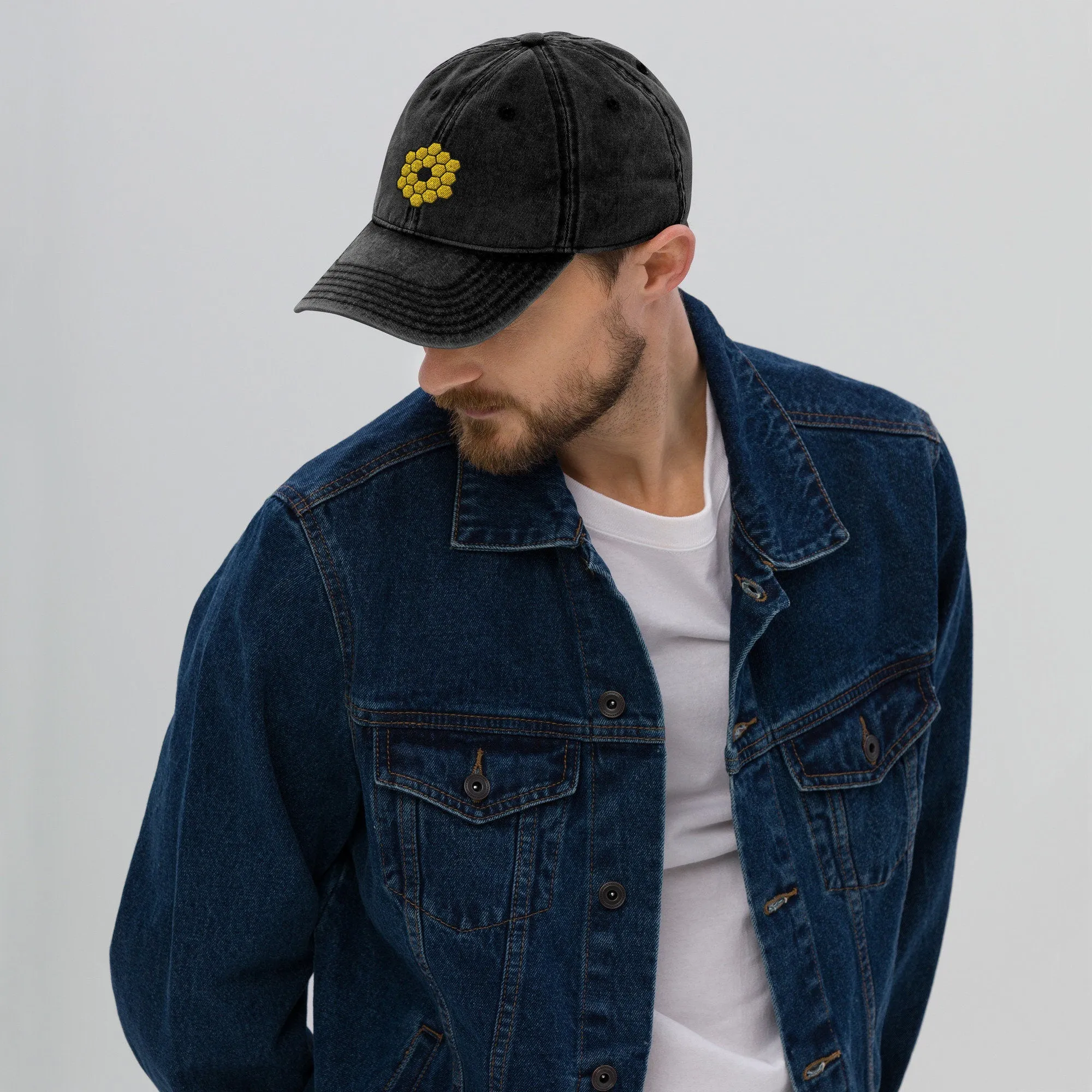 James Webb Space Telescope Vintage Cotton Twill Cap, JWST Embroidered Hat
