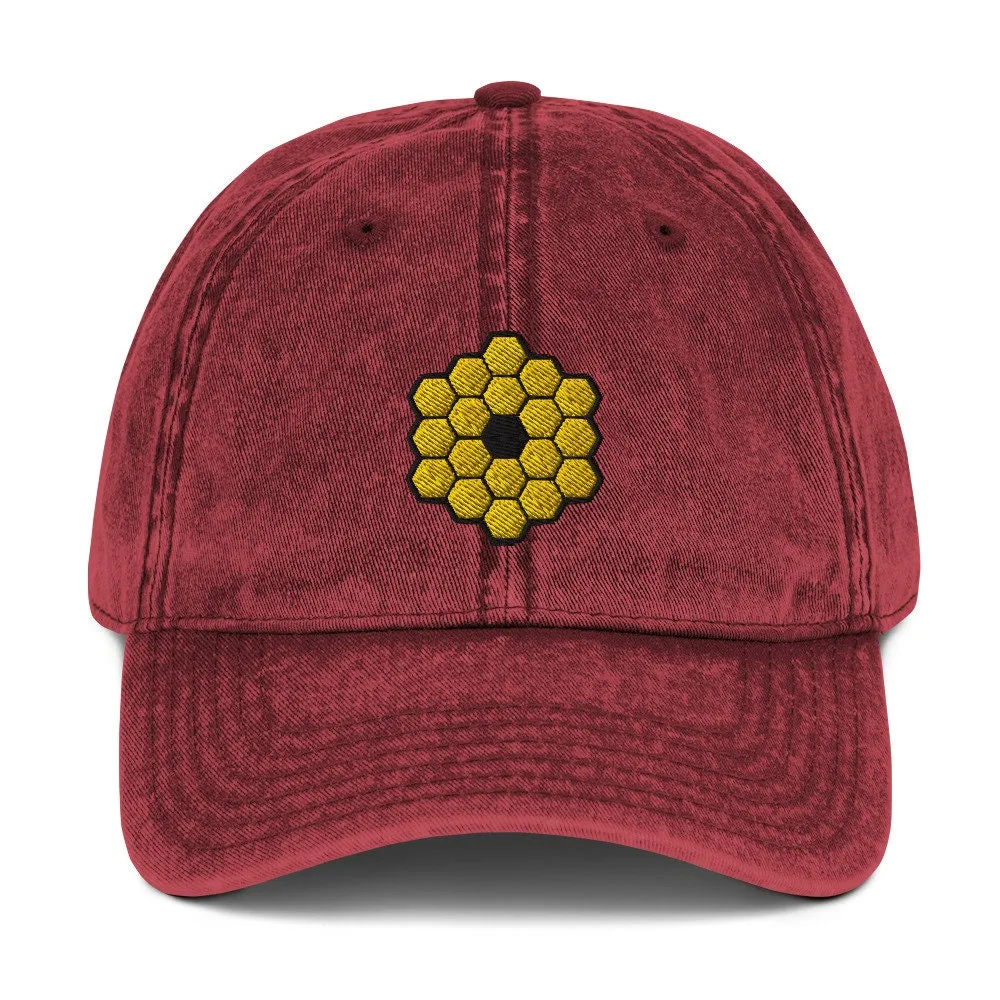 James Webb Space Telescope Vintage Cotton Twill Cap, JWST Embroidered Hat