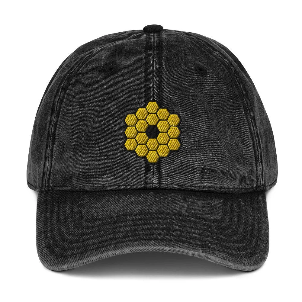 James Webb Space Telescope Vintage Cotton Twill Cap, JWST Embroidered Hat
