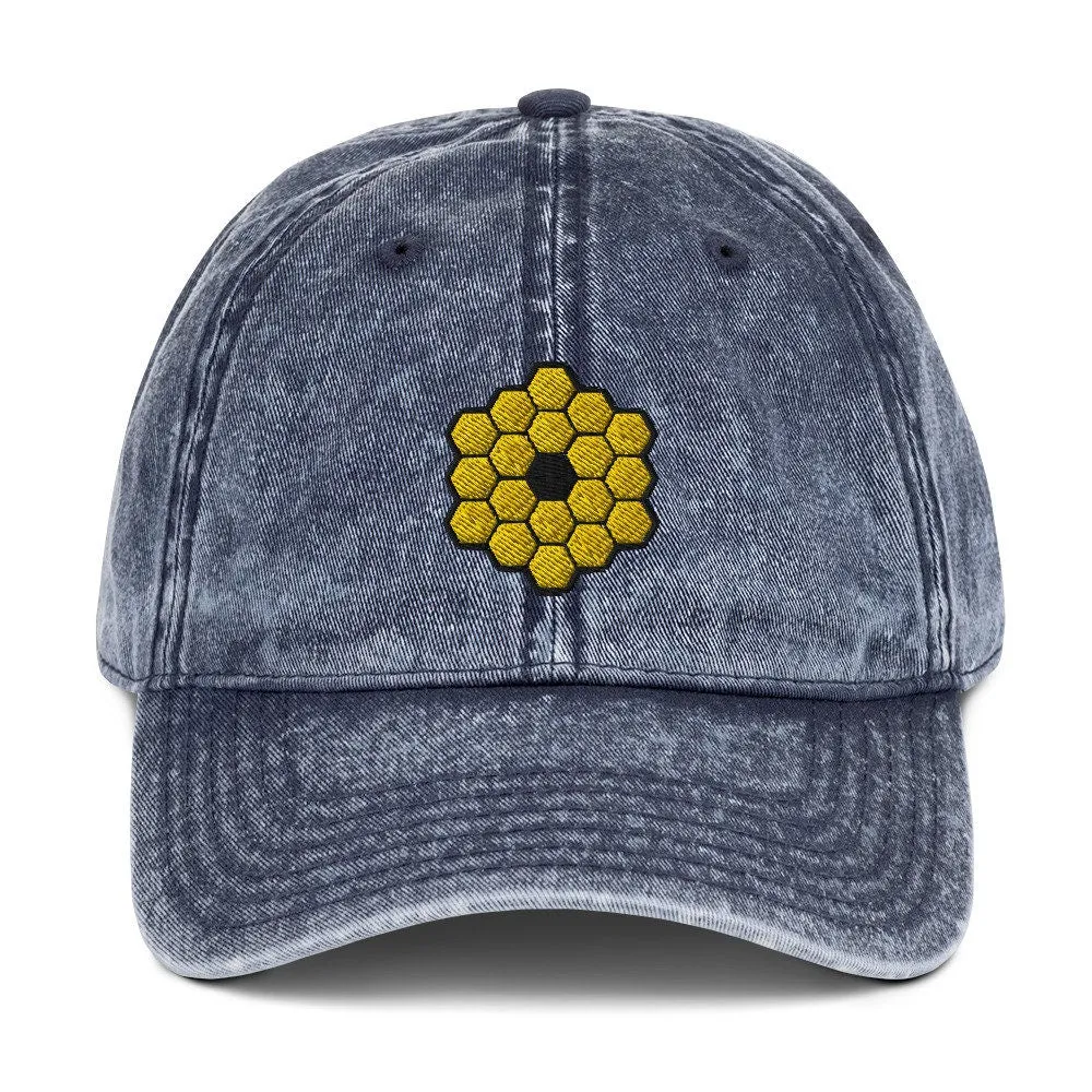 James Webb Space Telescope Vintage Cotton Twill Cap, JWST Embroidered Hat