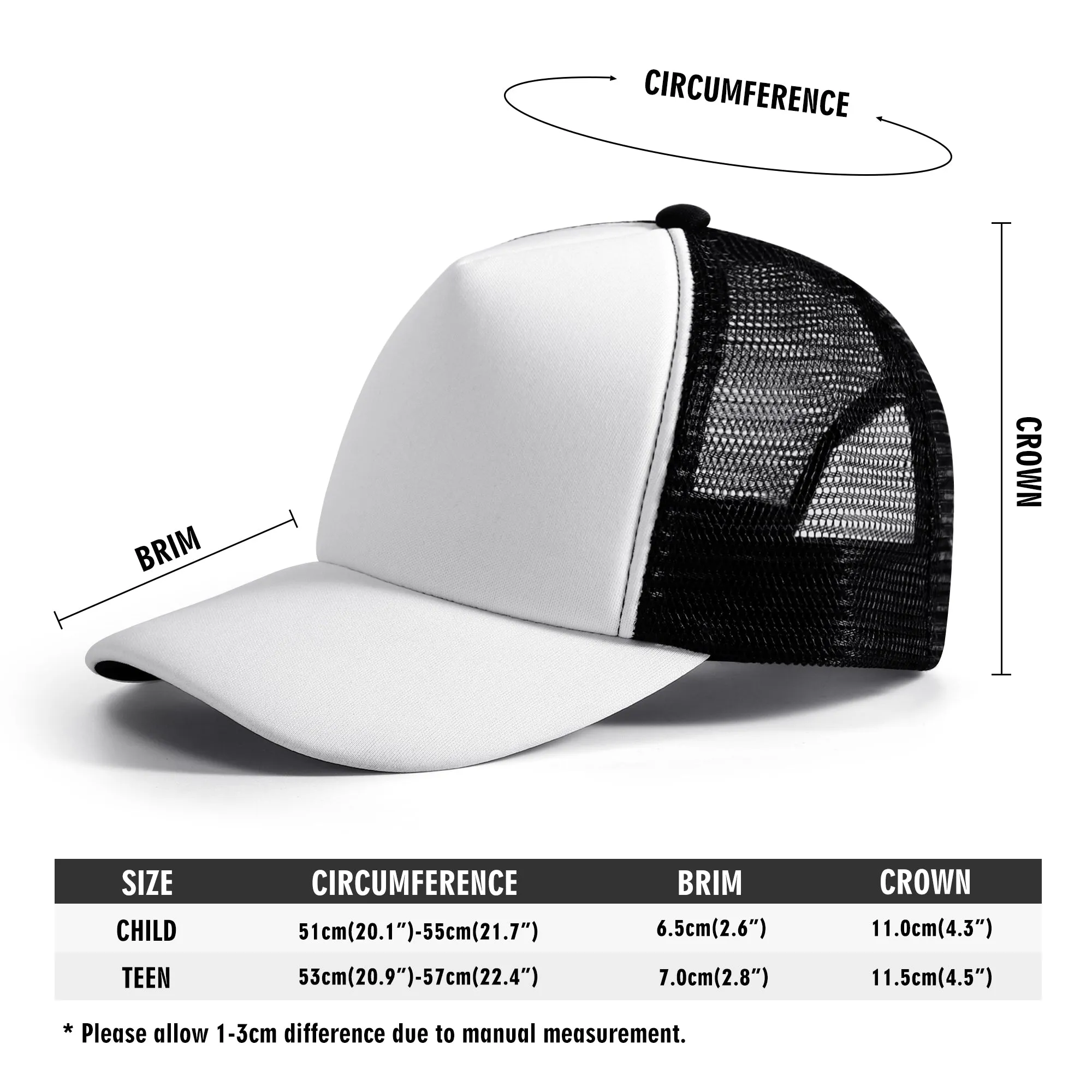 Kids Front Printing Mesh Trucker Hats