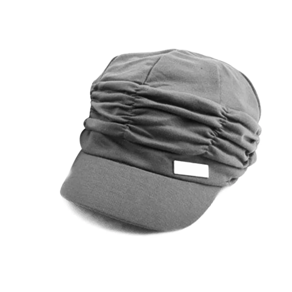 Korean Caps Black Solid Hat Women Autumn and Winter Gorras Mujer Knit Hat Pleated Newsboy Cap Female Warm Outdoors Visor Skull