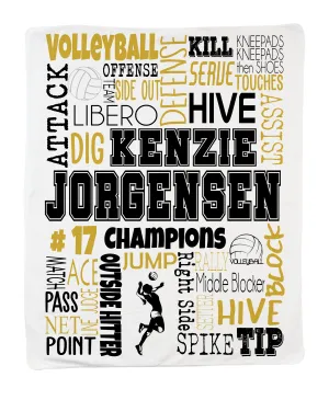 Large Volleyball Girl Blanket