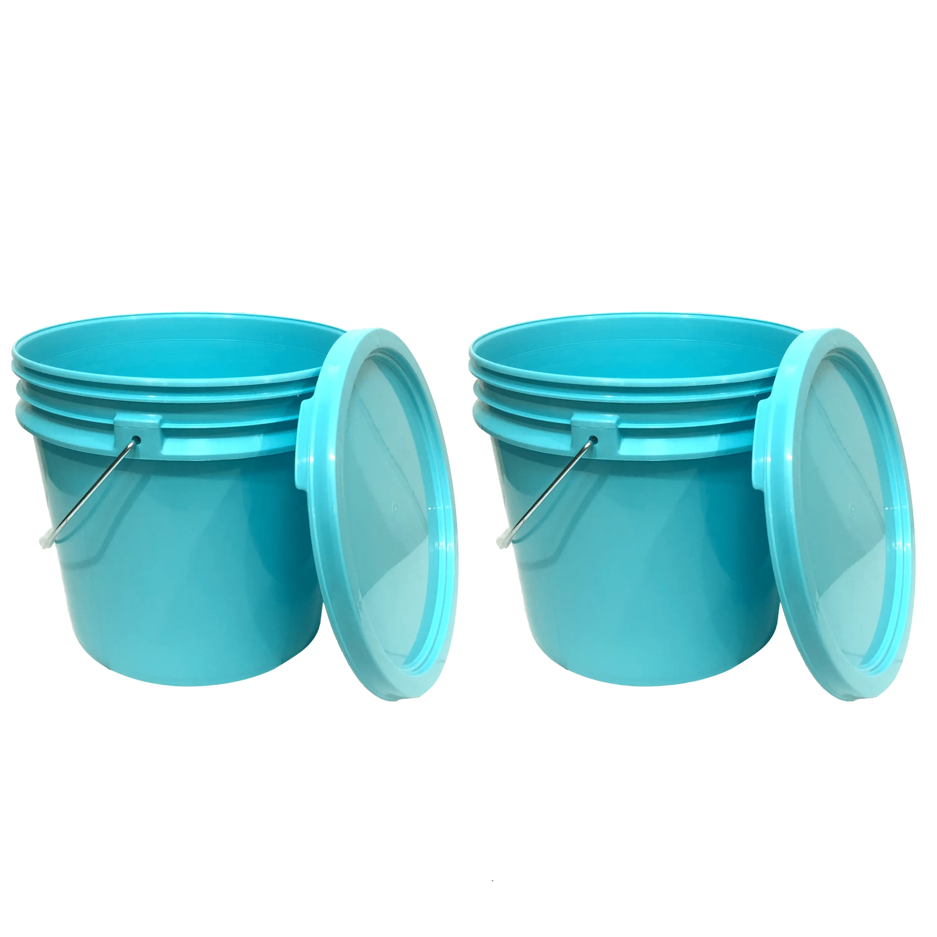 Lee Fisher Sports Bucket - 3.5 Gallon Bucket Metal Handle with Lid, Aqua