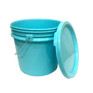 Lee Fisher Sports Bucket - 3.5 Gallon Bucket Metal Handle with Lid, Aqua
