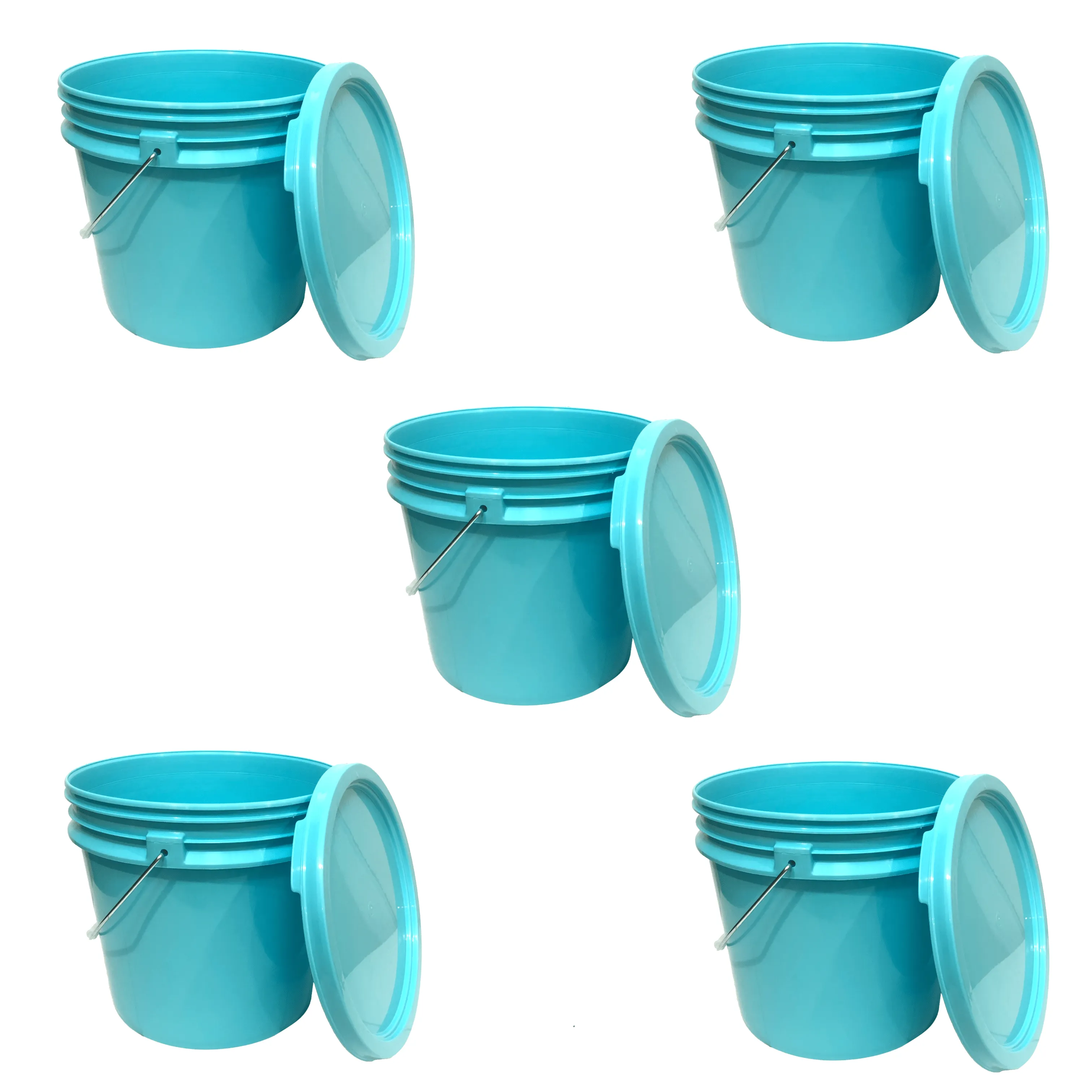 Lee Fisher Sports Bucket - 3.5 Gallon Bucket Metal Handle with Lid, Aqua