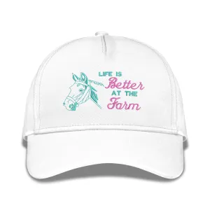 Life Is Better At The Farm Embroidered Baseball Caps Horse