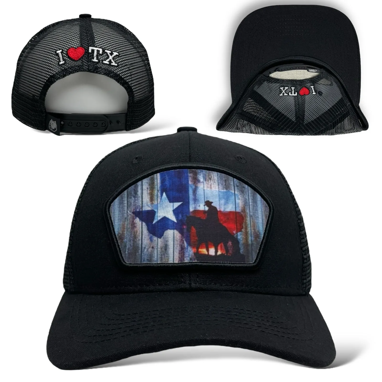 Lone Star State Texas Flag Snapback Baseball Cap, Mesh, Style Rodeo