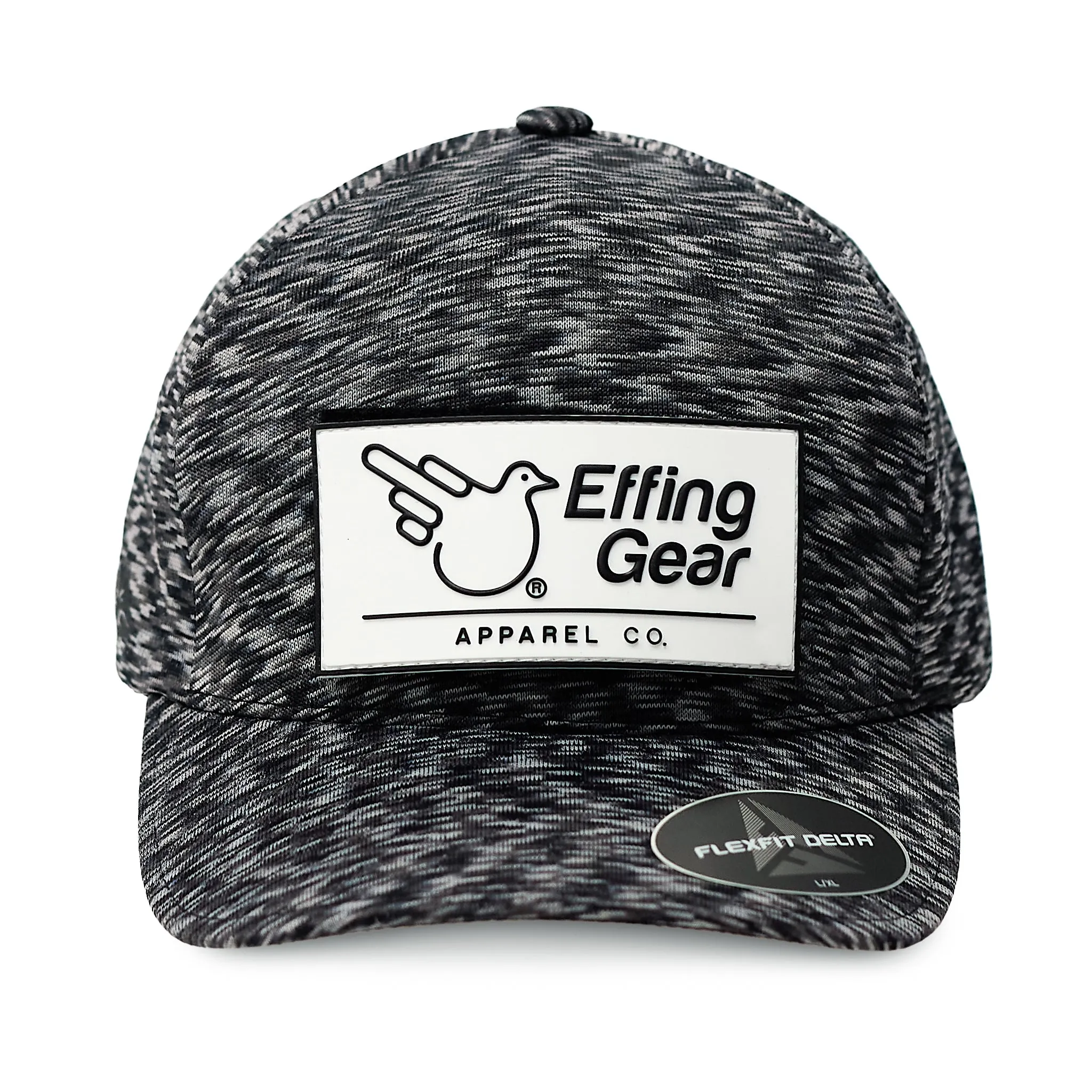 Melange Black Rectangular Patch Flexy Hat