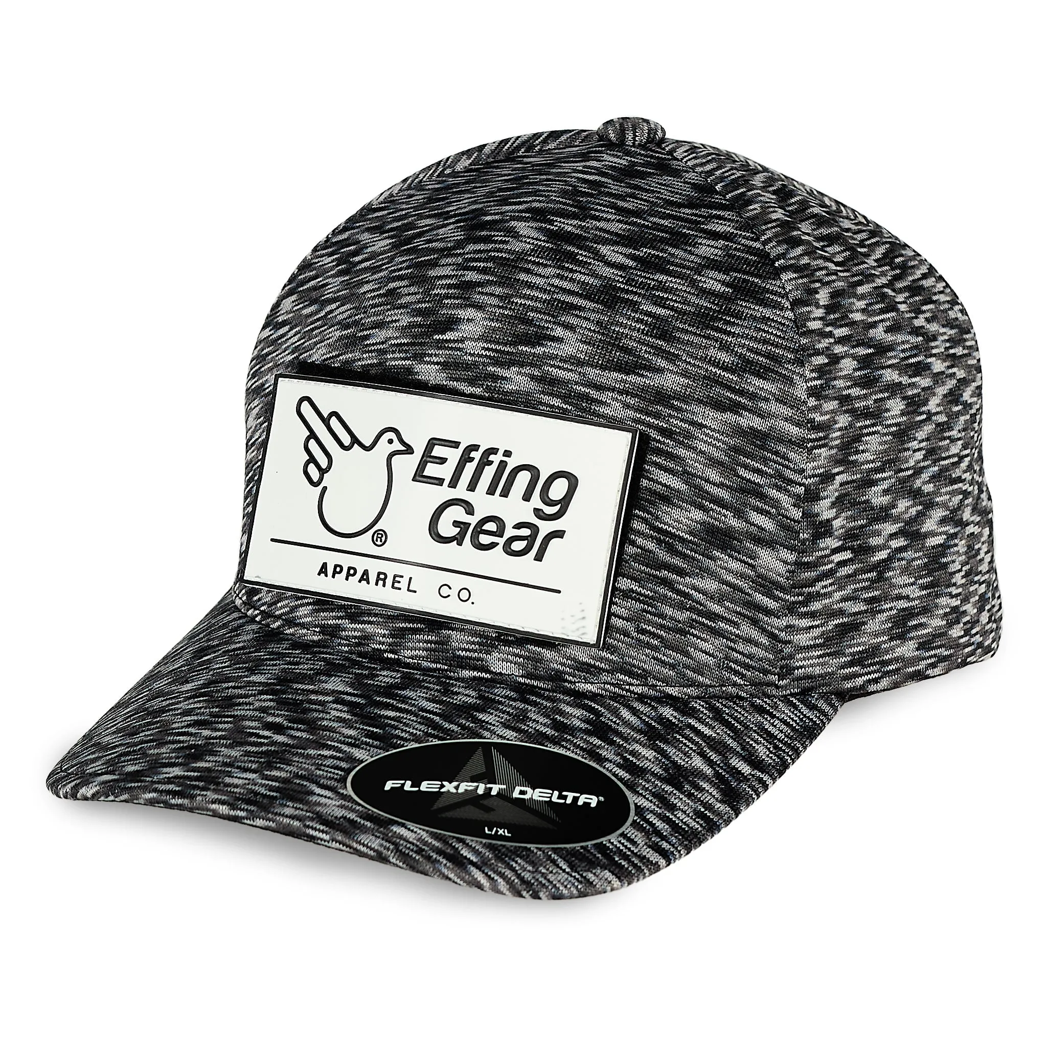 Melange Black Rectangular Patch Flexy Hat