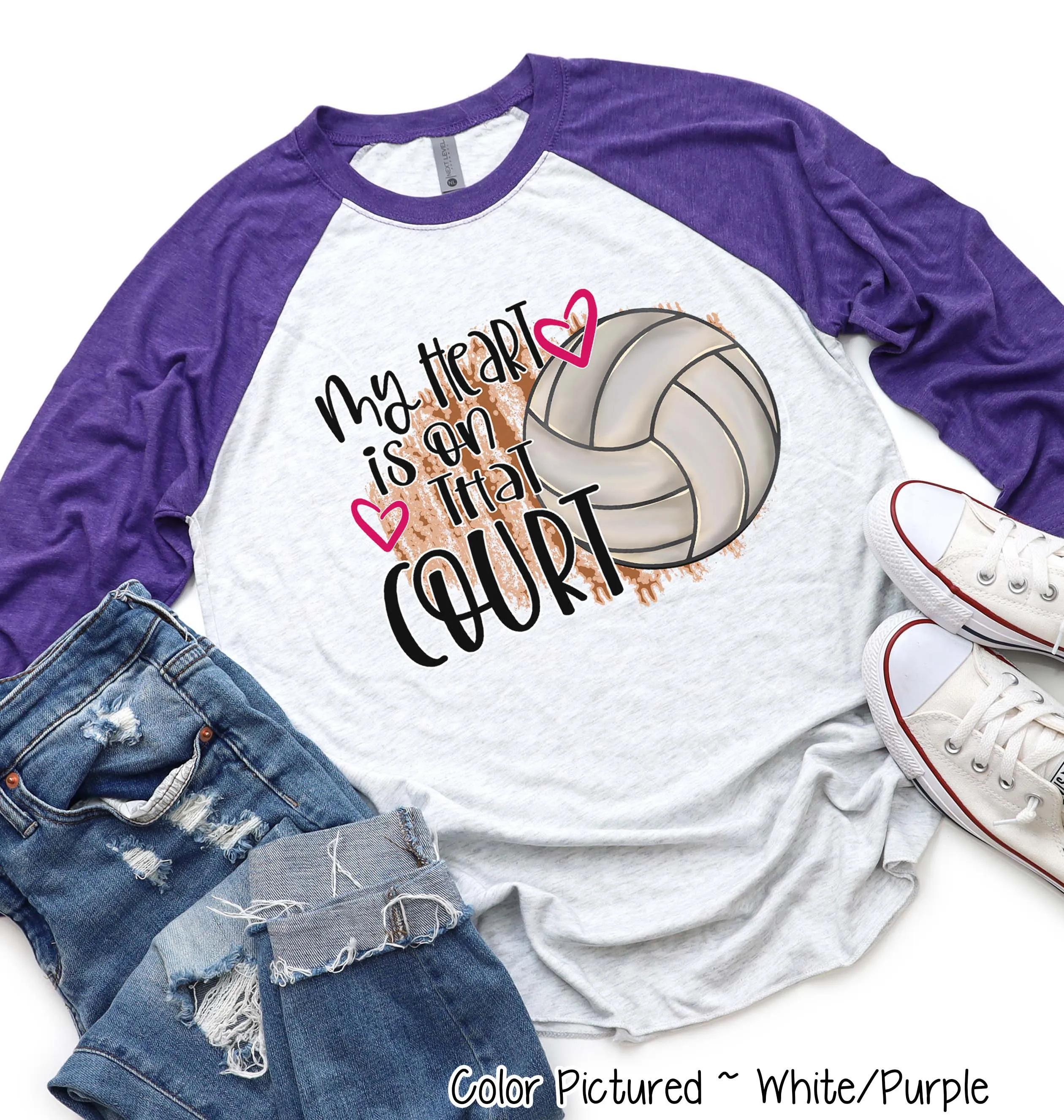 My Heart is On That Court Volleyball Mom Tee