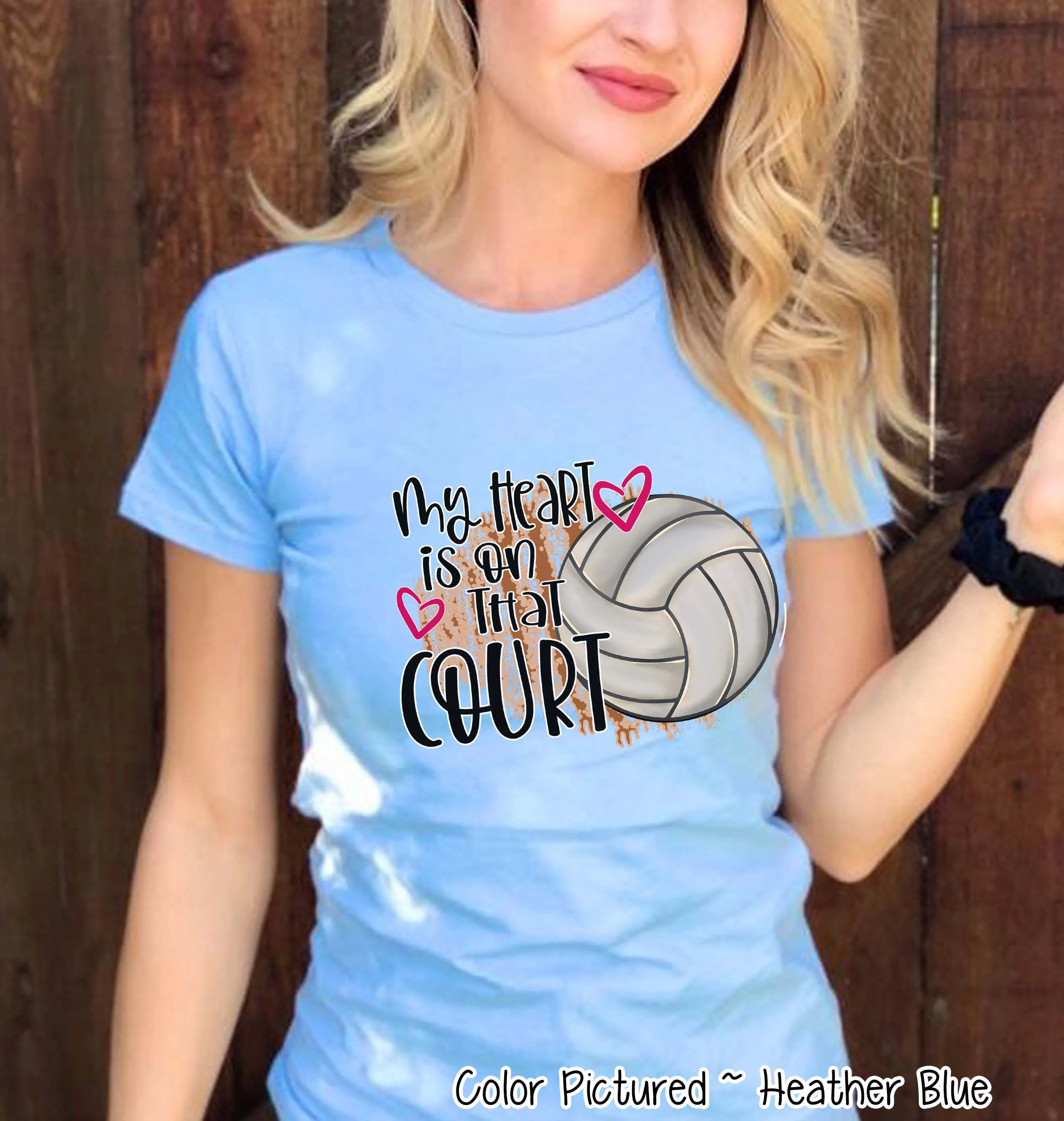 My Heart is On That Court Volleyball Mom Tee