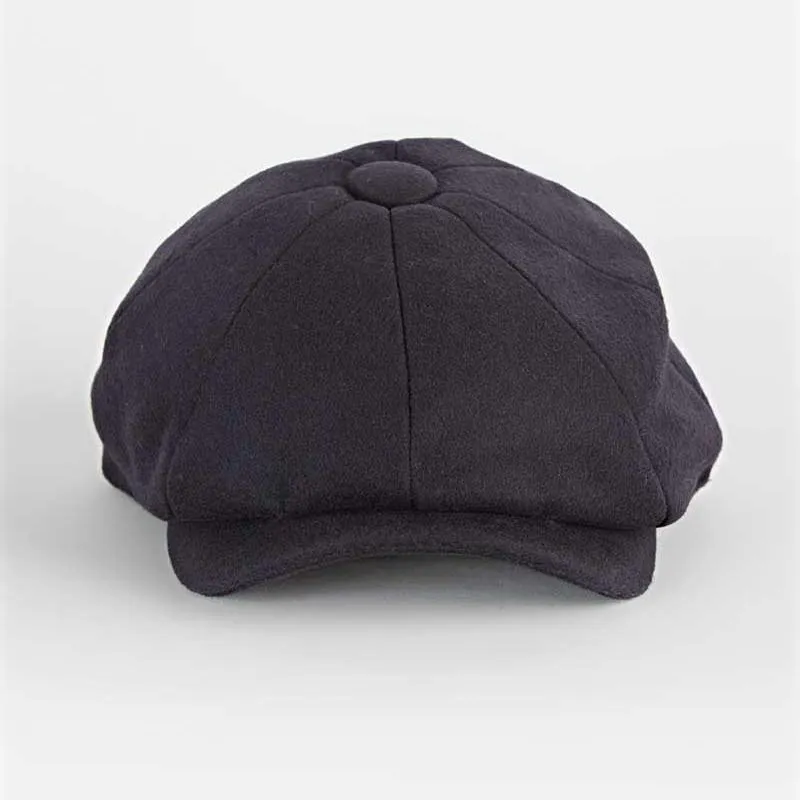 Navy Cashmere Gatsby Cap