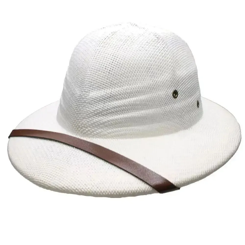 Novelty Men Straw Helmet Pith Sun Hats Men Vietnam War Army Hat Dad Boater Bucket Hats Safari Jungle Miners Cap