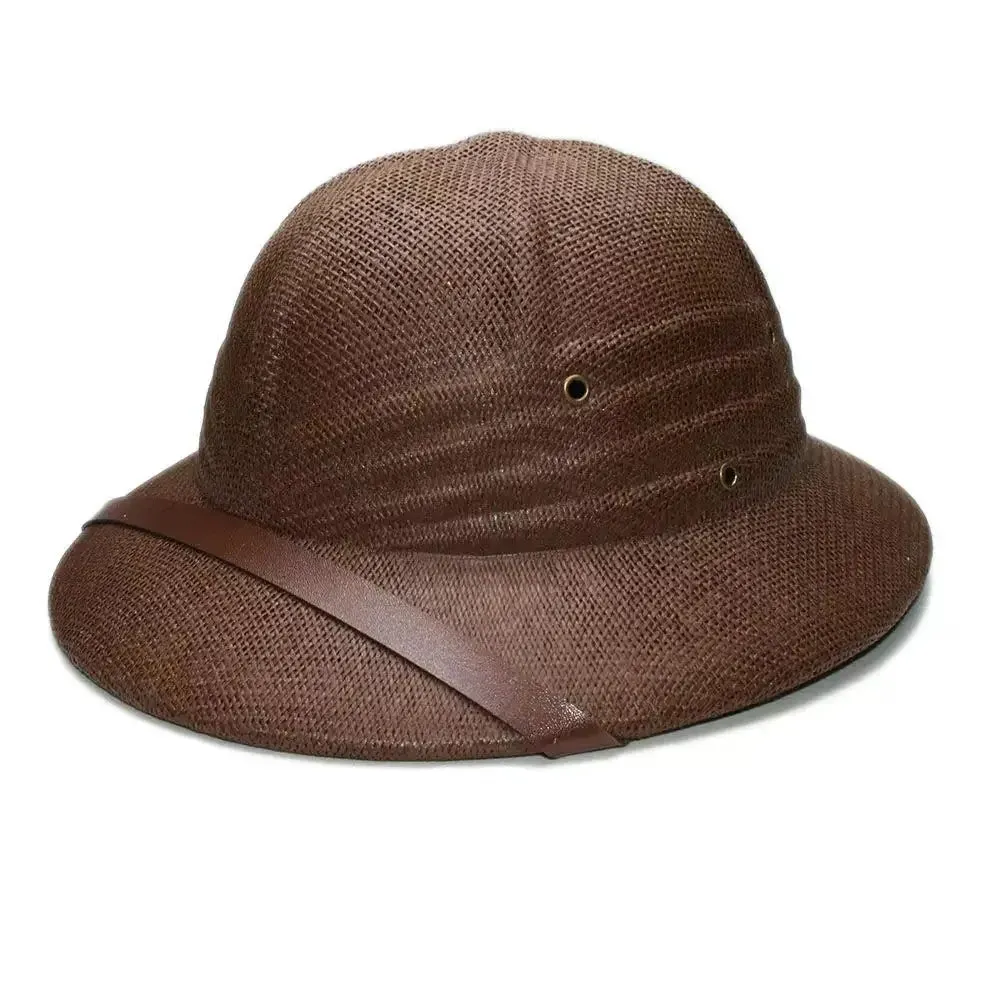 Novelty Men Straw Helmet Pith Sun Hats Men Vietnam War Army Hat Dad Boater Bucket Hats Safari Jungle Miners Cap