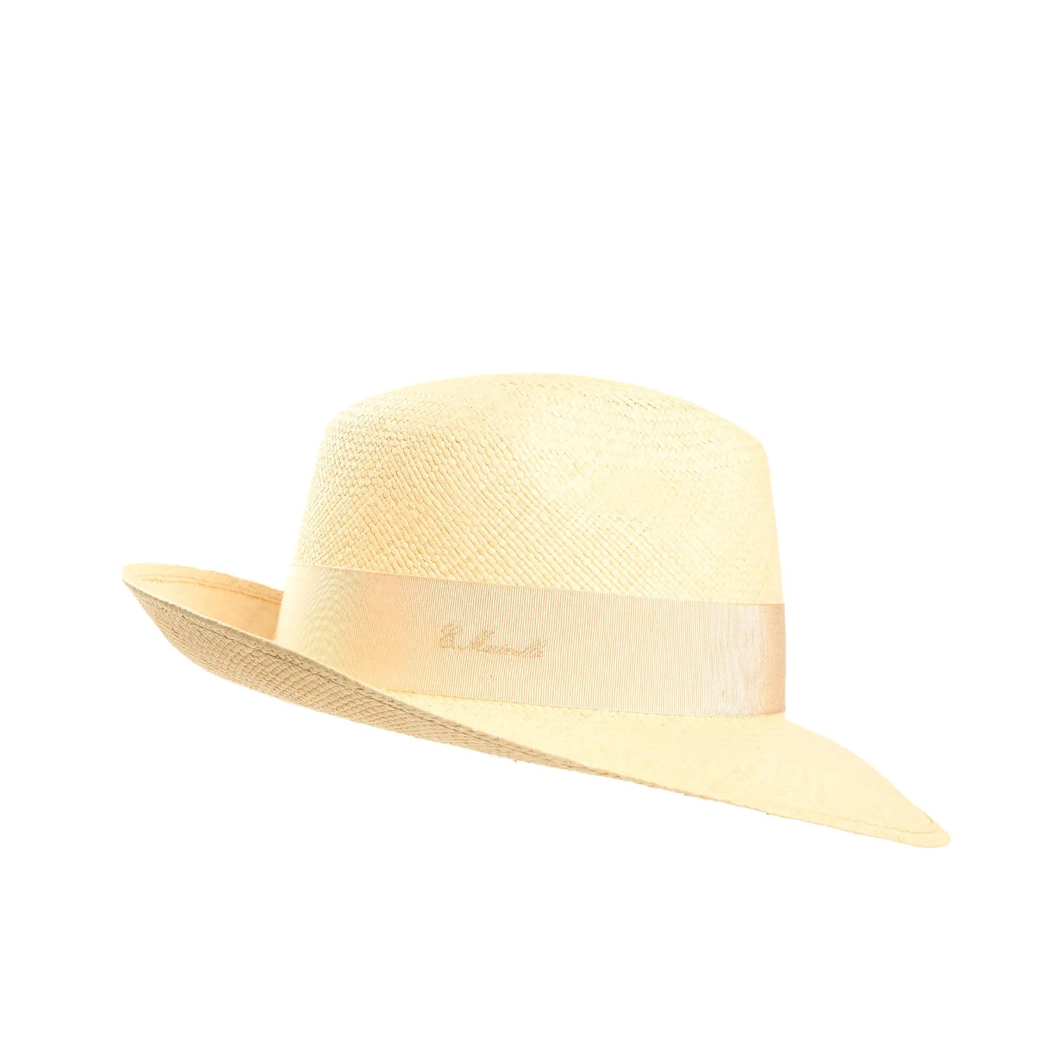 PANAMA AMEDEO MODEL WITH LIGHT GREEN SILK DETAILS ON BOW AND BAND, 56 CM