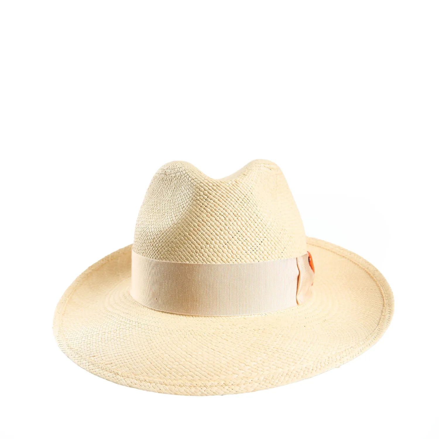 PANAMA AMEDEO MODEL  WITH ORANGE SILK DETAILS - 55 cm