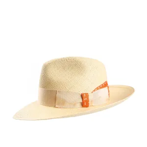 PANAMA AMEDEO MODEL  WITH ORANGE SILK DETAILS - 55 cm