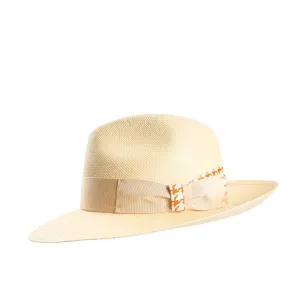 PANAMA AMEDEO MODEL WITH ORANGE SILK DETAILS - 56 cm